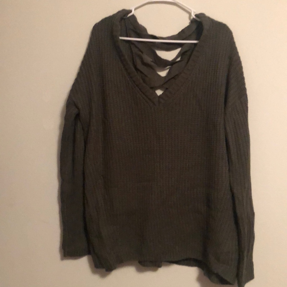Plus Size Olive Green Sweater